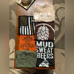 Set of 6 Brewery Beer ATV Four Wheeler themed Men’s Tshirts sz Large L